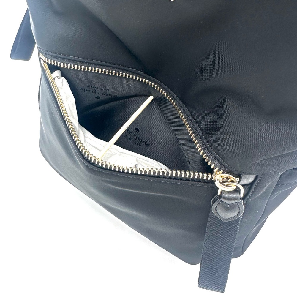 Kate Spade Chelsea Nylon Medium Backpack Black/Gold (NWT) - Picture 9 of 14